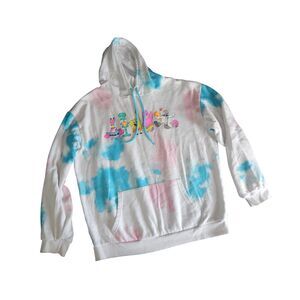 SPONGEBOB SQUAREPANTS women's junior's large tie dye graphic hoodie sweatshirt